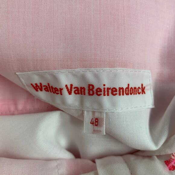 WALTER VAN BEIRENDONCK Size 32 Pink Fuchsia Polyester Flat Front Dress Pants - Picture 3 of 6